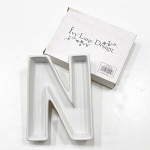 Ivy Lane Design letter N ceramic candy dish / charcuterie board
